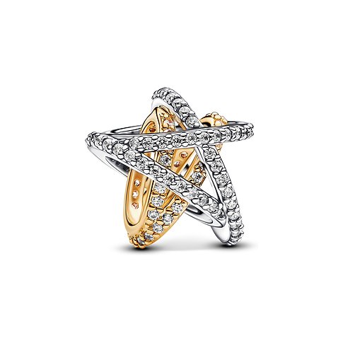 Pandora Ring aus 925er Silber und 585er Metall mit Zirkonia.