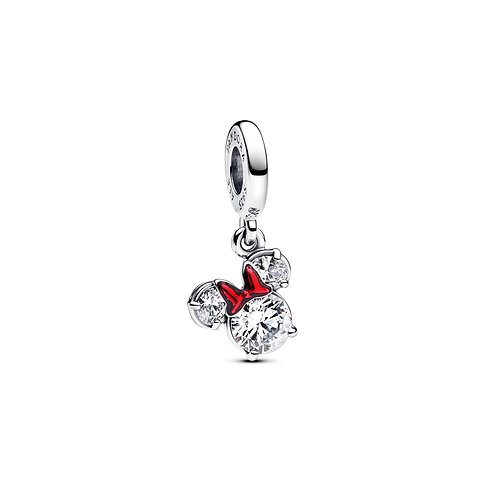 Pandora Anhängeschmuck aus 925er Silber mit Zirkonia und roter Emaille.