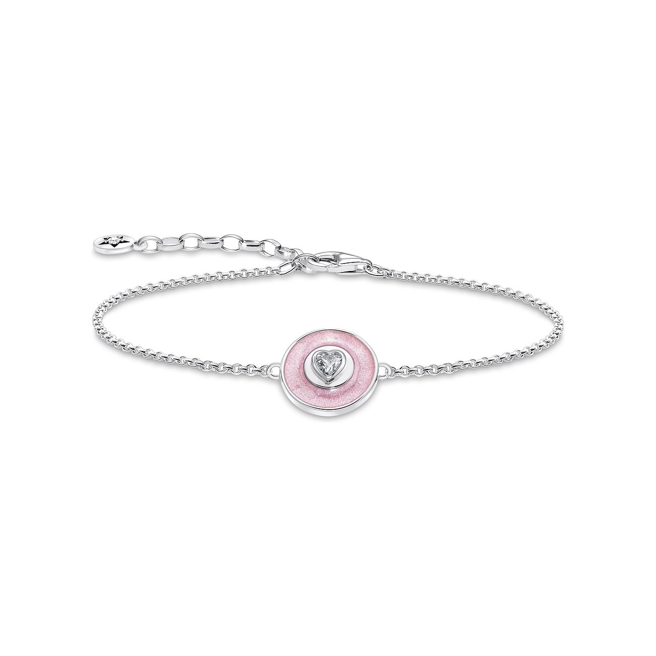 Thomas Sabo Armband aus 925er Silber mit Zirkonia und rosa Emaille.
