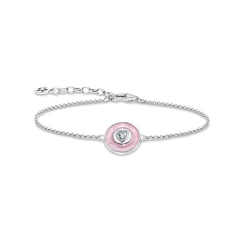 Thomas Sabo Armband aus 925er Silber mit Zirkonia und rosa Emaille.