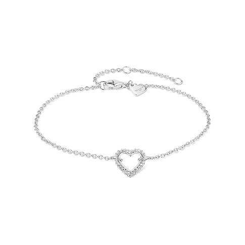 Bracelet Tamaris en argent 925 avec un cœur serti de zircones.