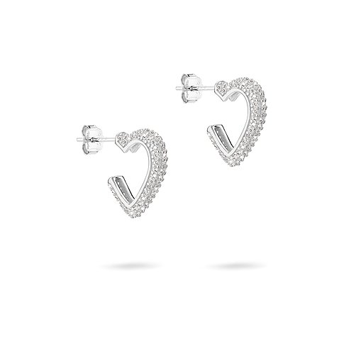 Tamaris örhängen i 925 silver med vita hjärtformade zirkoner.