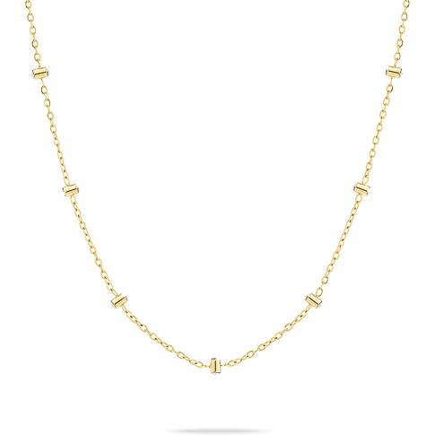 Tamaris Halsschmuck aus Edelstahl mit Glassteinen, goldfarben.