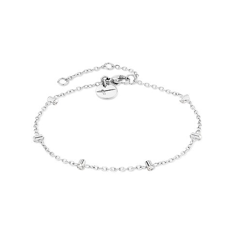 Tamaris Armband aus Edelstahl mit Glassteinen, silberfarben.