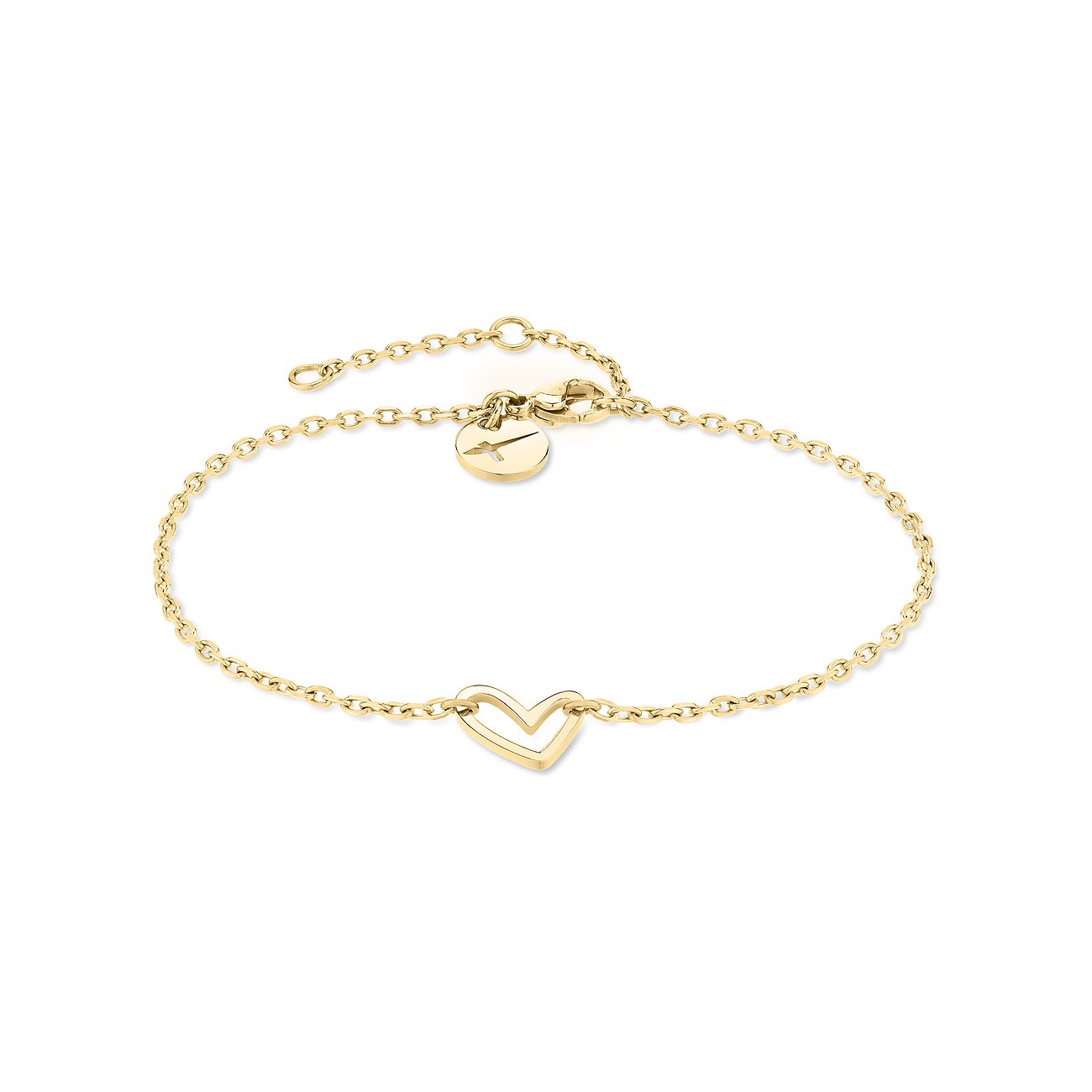 Tamaris Armband aus Edelstahl mit Herzanhänger und Karabinerverschluss.