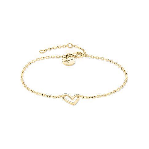 Tamaris Armband aus Edelstahl mit Herzanhänger und Karabinerverschluss.