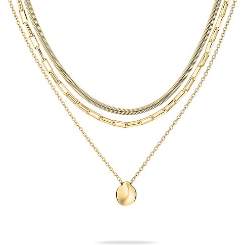 Tamaris Halskette aus Edelstahl mit drei verschiedenen Gliederketten und Anhänger.