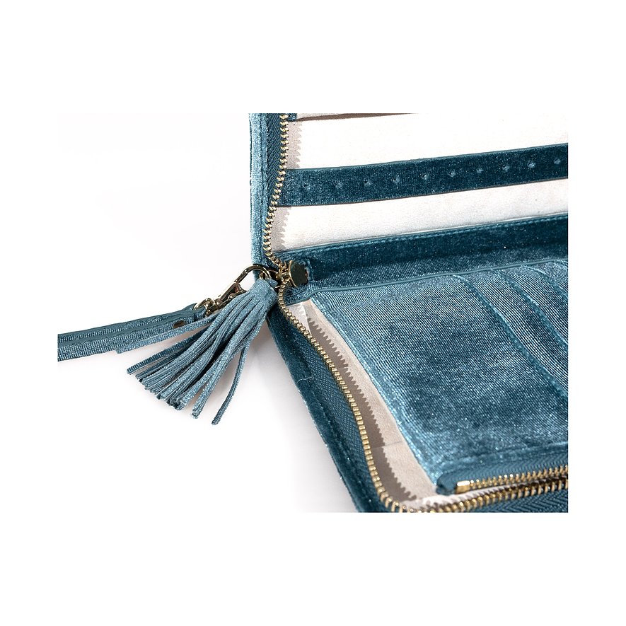 Friedrich23 Schmuckkästchen aus blauem Samt mit Quaste.