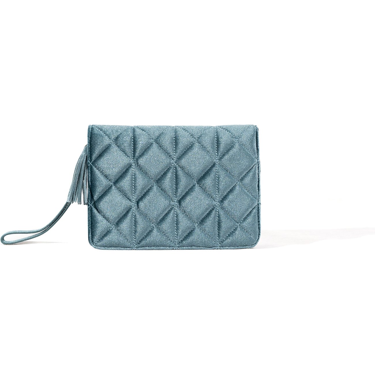 Friedrich23 Pochette aus Samt mit gestepptem Design und Quastenbesatz.