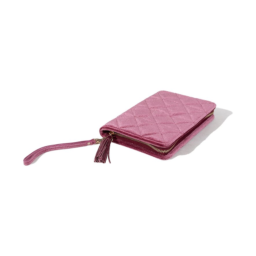 Friedrich23 Pochette aus Samt, gesteppt, mit Quasten.