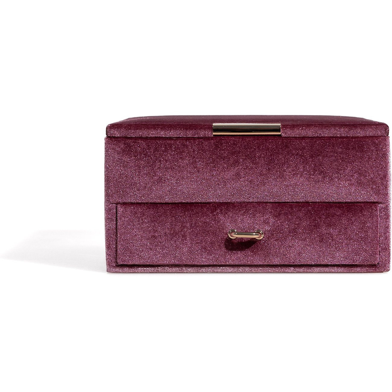 Friedrich23 Schmuckkästchen aus Samt mit goldfarbenem Griff.