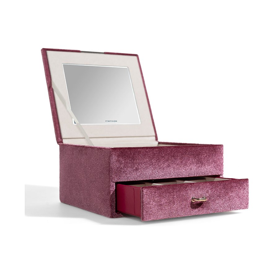 Friedrich23 Schmuckkästchen aus Samt, mit Spiegel und Schublade.