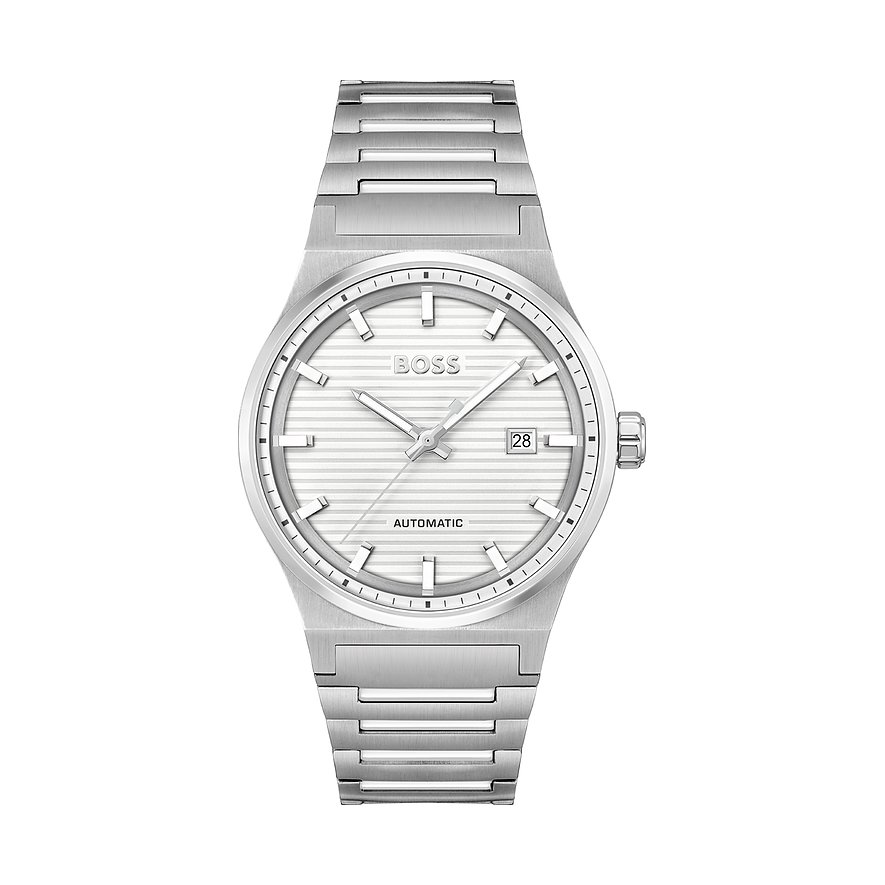 Boss Herrenuhr Candor Auto 1514186, Herren, Edelstahl, Armband: Edelstahl, Automatik, analog