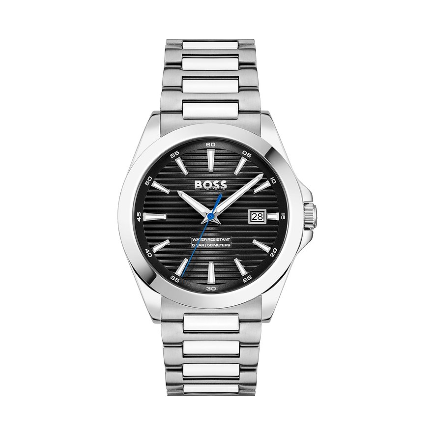 Boss Herrenuhr Strike 1514170, Herren, Edelstahl, Armband: Edelstahl, Quarz, analog