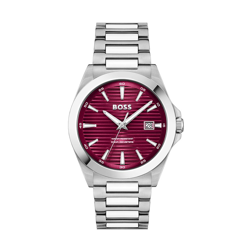 Boss Herrenuhr Strike 1514174, Herren, Edelstahl, Armband: Edelstahl, Quarz, analog