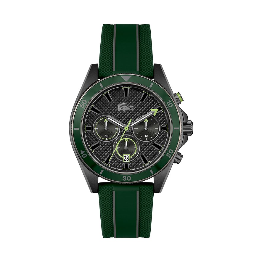 Lacoste Chronograph Mainsail 2011363, Herren, Edelstahl, Armband: Silikon, Quarz, analog