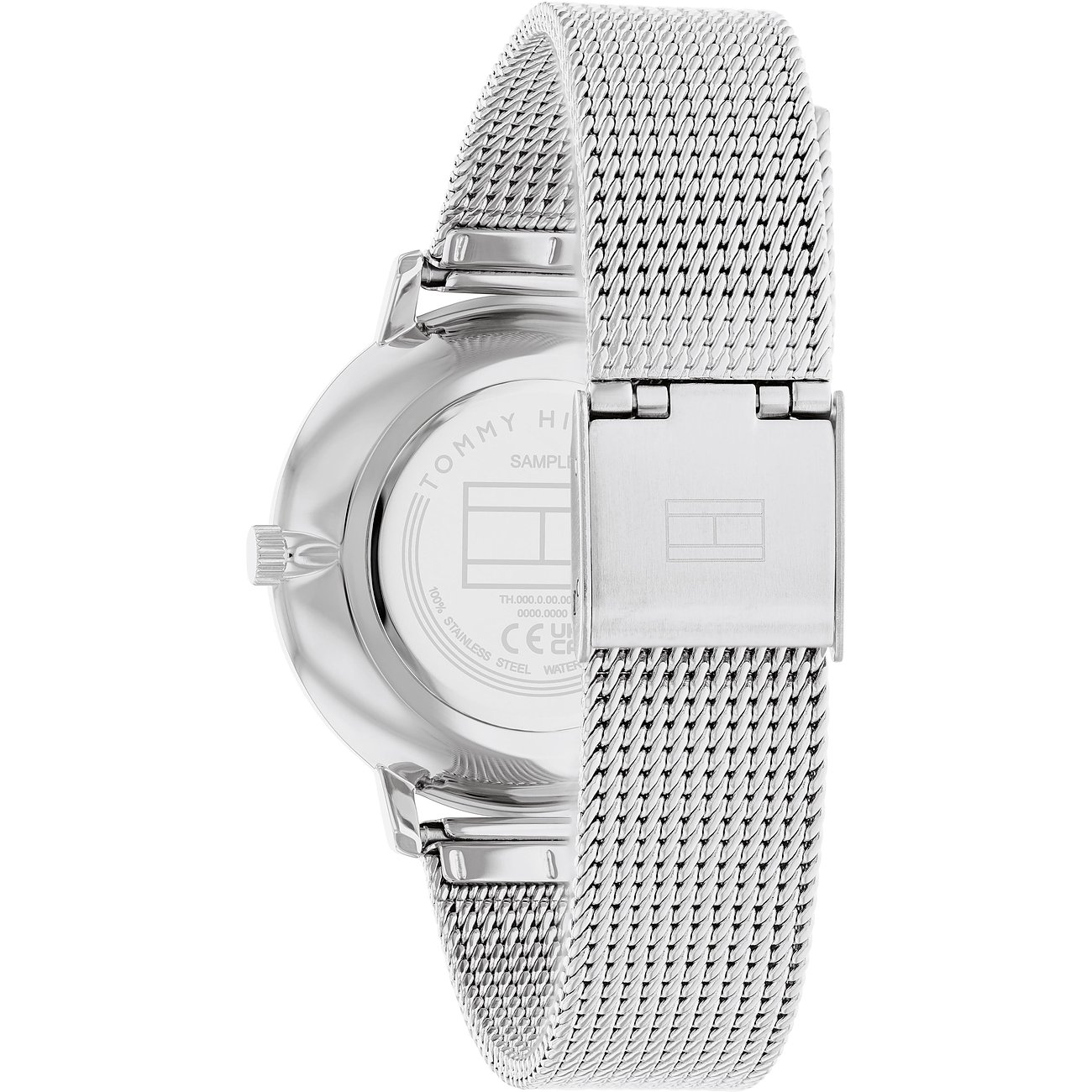 Tommy Hilfiger Damenuhr aus Edelstahl mit Mesh-Armband.