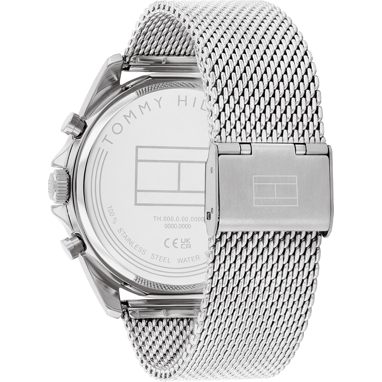 Tommy Hilfiger Herrenuhr aus Edelstahl mit Mesh-Armband.