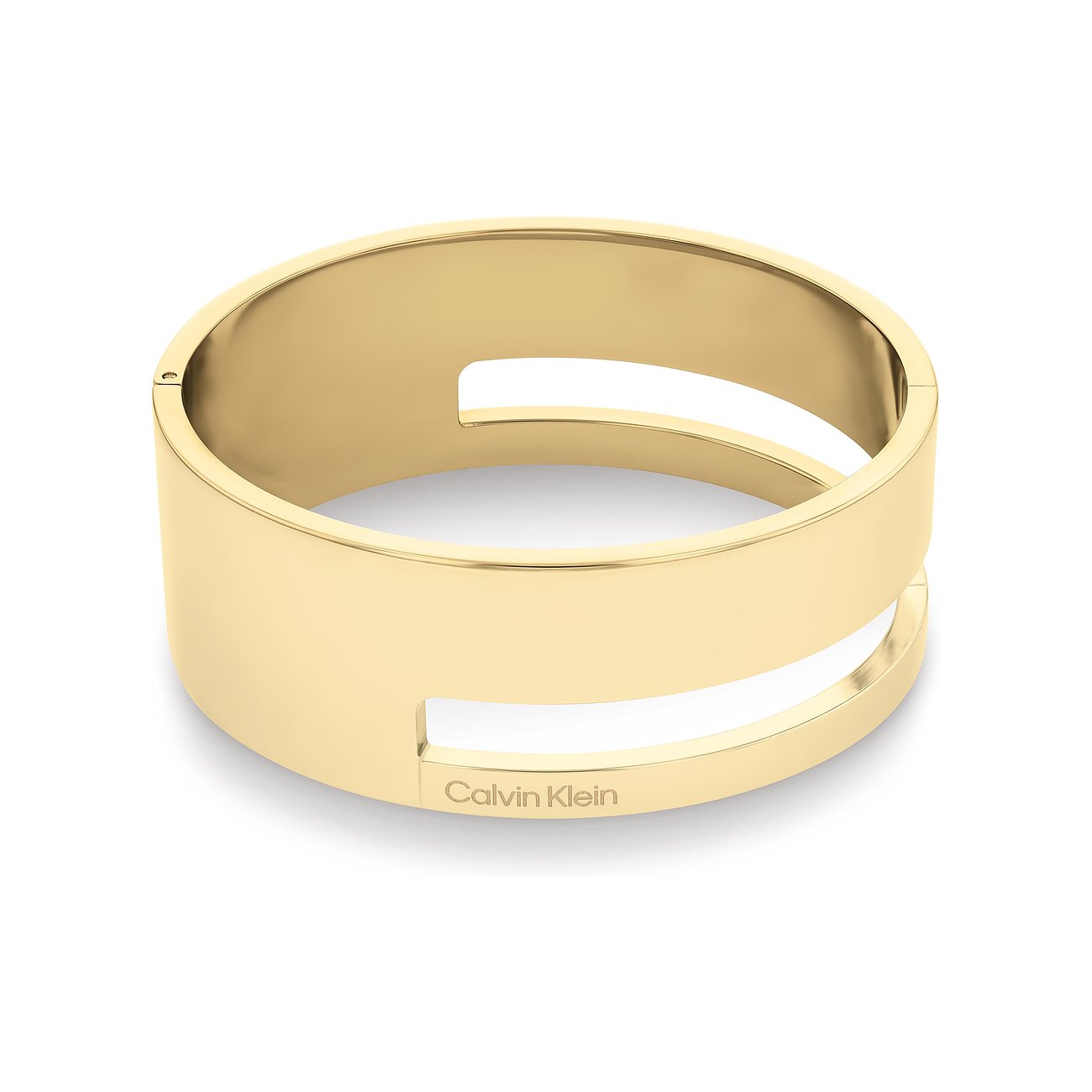 Calvin Klein armband van roestvrij staal, goudkleurig, met G-vormige uitsnede.