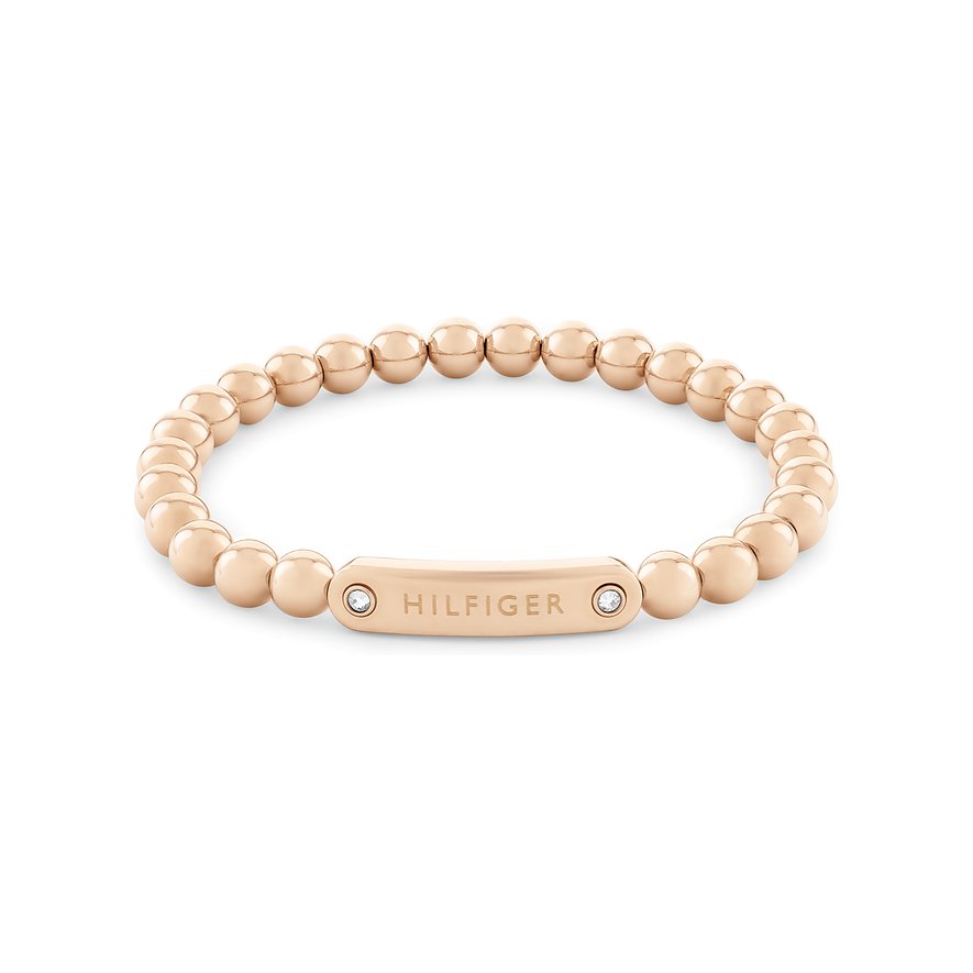 Tommy Hilfiger Armband METAL BEADS, Kristall, Damen, Edelstahl, roségold