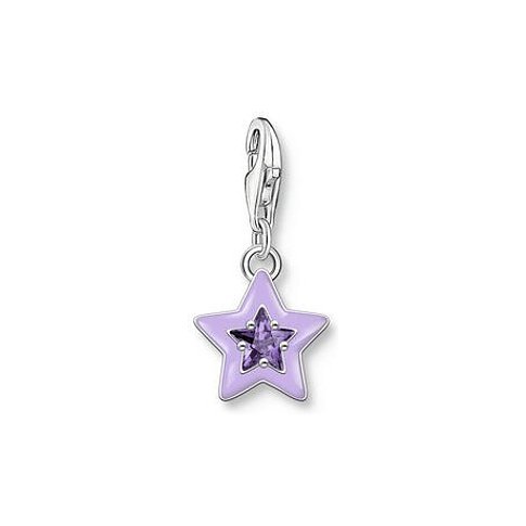 Thomas Sabo Anhänger aus Silber mit lila Emaille und lila Zirkonia.