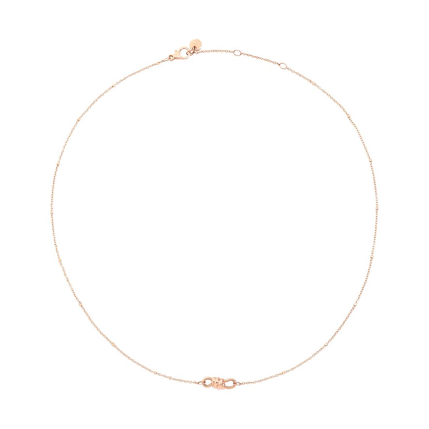 DoDo 375 roségouden ketting met gedraaide hanger.