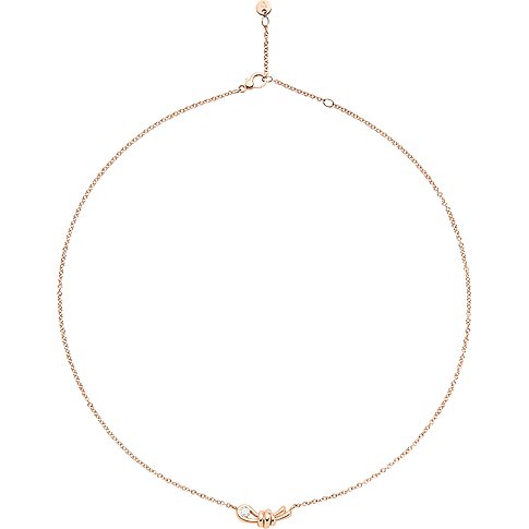 DoDo Halsschmuck aus 375 Roségold mit Diamant und Knoten-Anhänger.