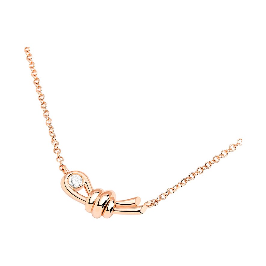 DoDo 375 Rosegouden ketting met diamant in knoopdesign.