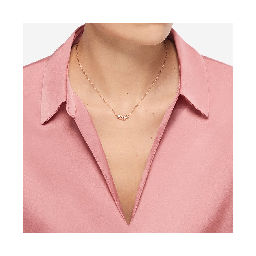 DoDo ketting van 9 karaat roségoud met diamant.