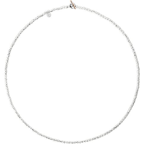 DoDo ketting van 925 zilver met kleine kubus kralen en toggle sluiting.