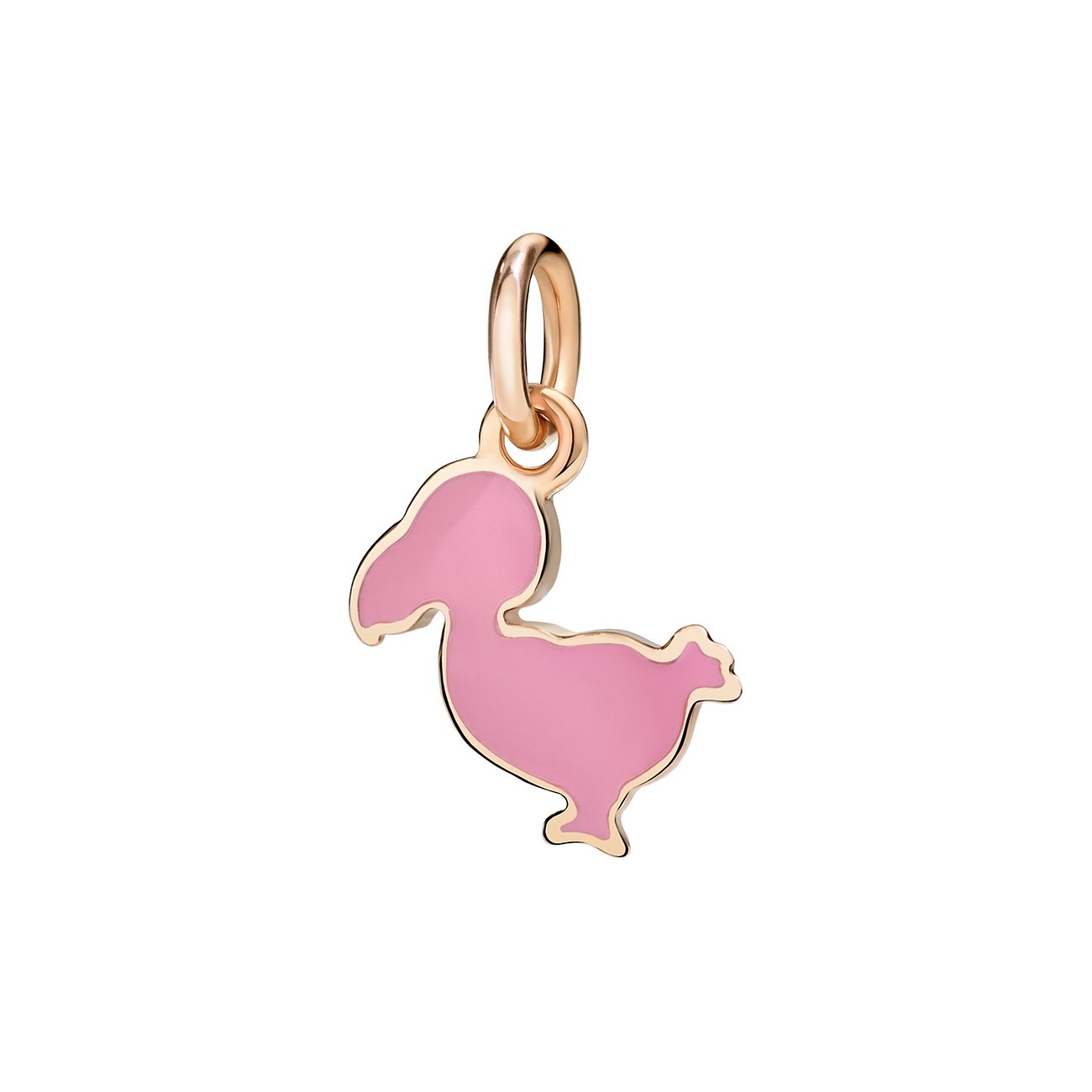 DoDo hanger van 9 karaat roségoud met roze emaille.