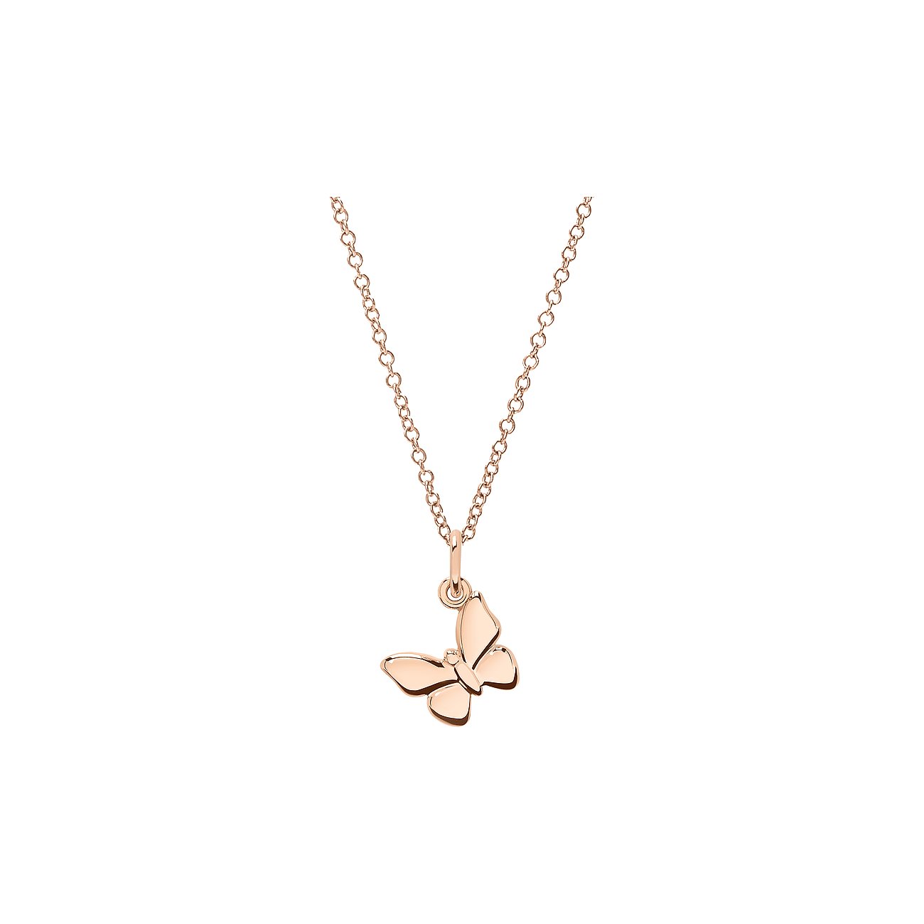 DoDo Anhänger aus 375 Roségold mit Schmetterlingsmotiv.