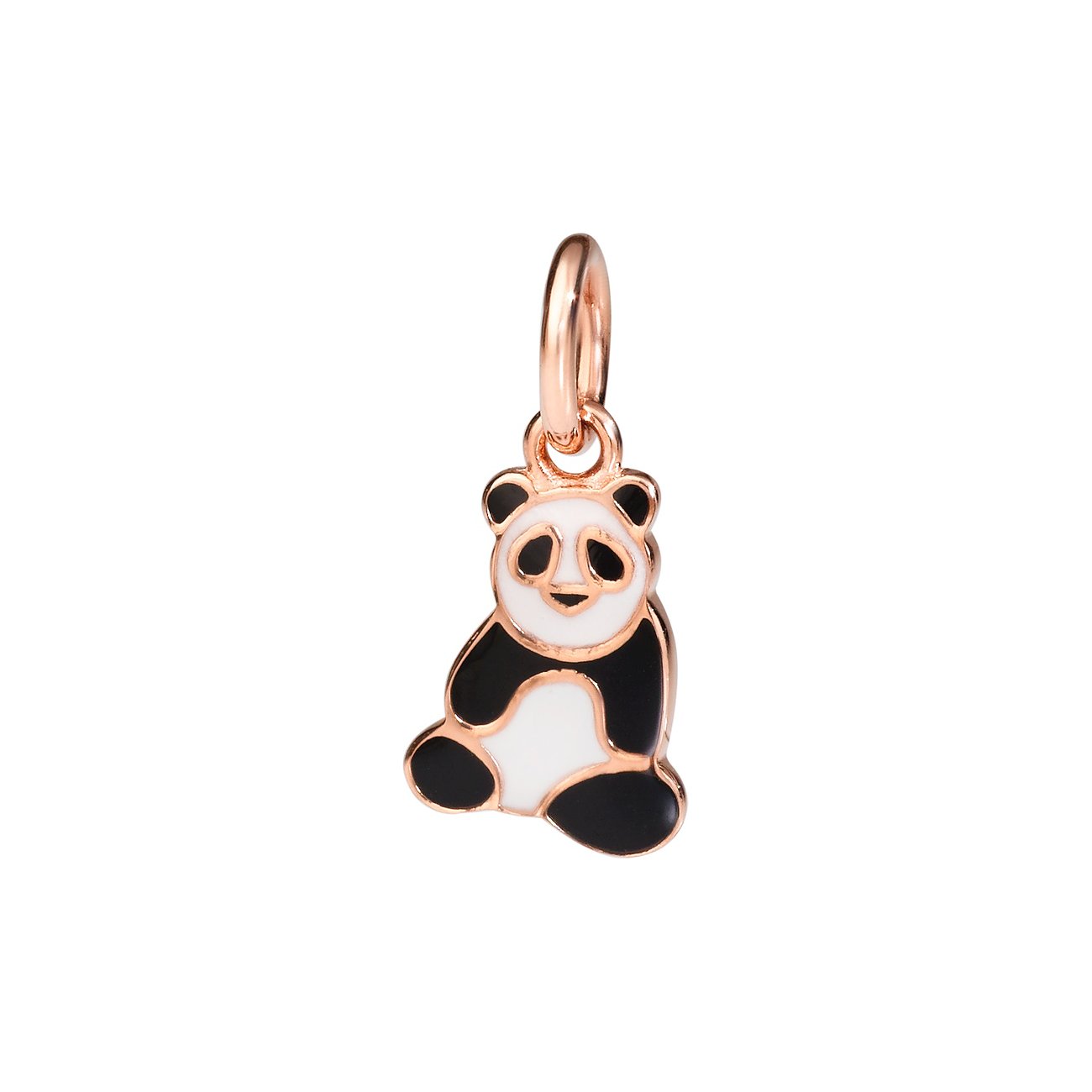 DoDo hanger van 375 roségoud met emaille, als panda.