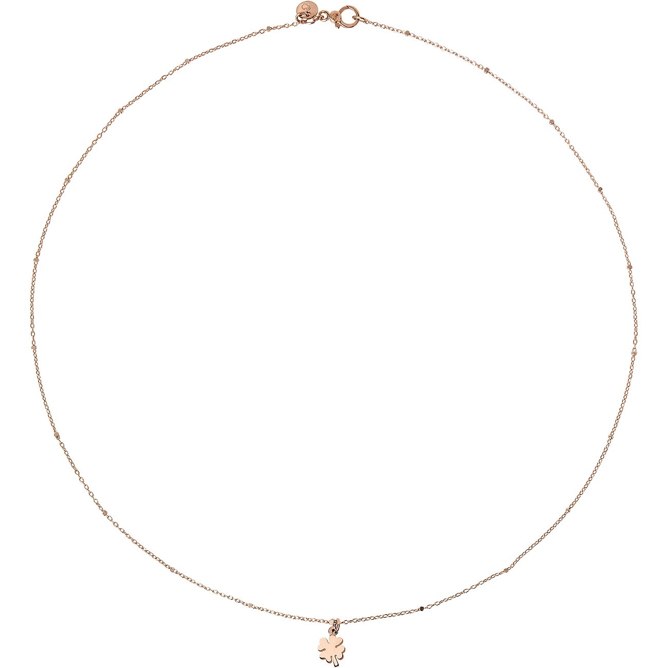 DoDo ketting van 375 roségoud met klaverbedel.
