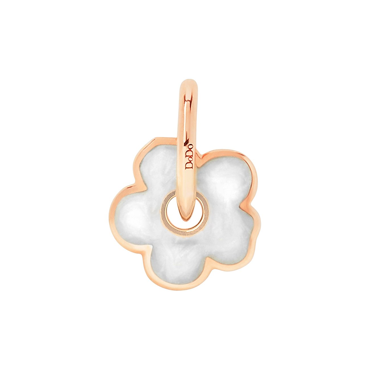 DoDo hanger van 375 roségoud met bloemvormige emaille.