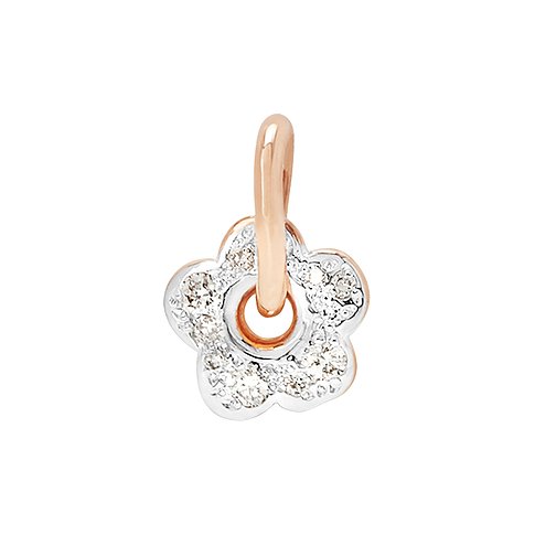 DoDo Anhänger aus Roségold 375 mit Diamanten im Blüten-Design.
