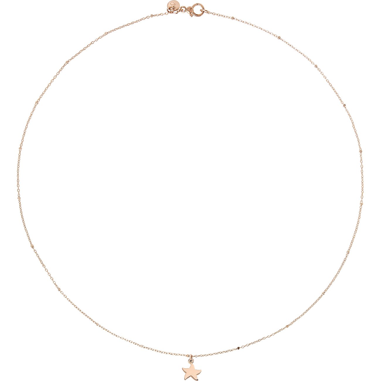 DoDo ketting van 375 roségoud met 375 witgoud, sterbedel.
