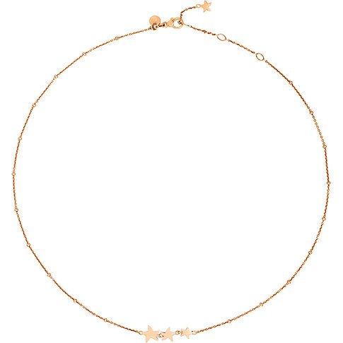 DoDo ketting van 375 roségoud met drie sterren en diamanten.
