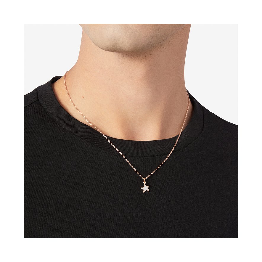 DoDo hanger van 375 roségoud met emaille, stervorm.