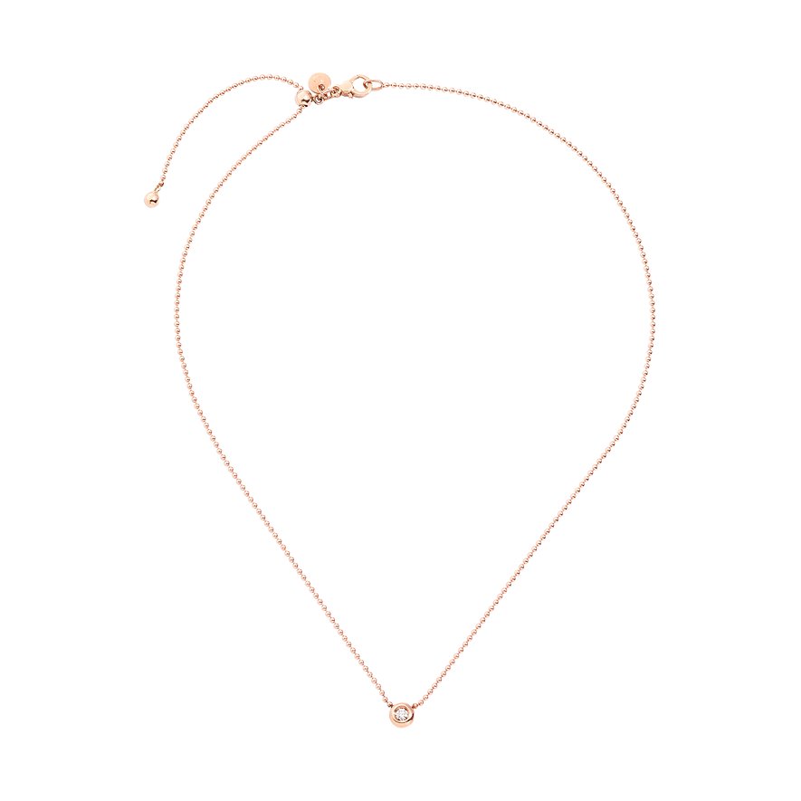 DoDo ketting van 9 karaat roségoud met diamant.