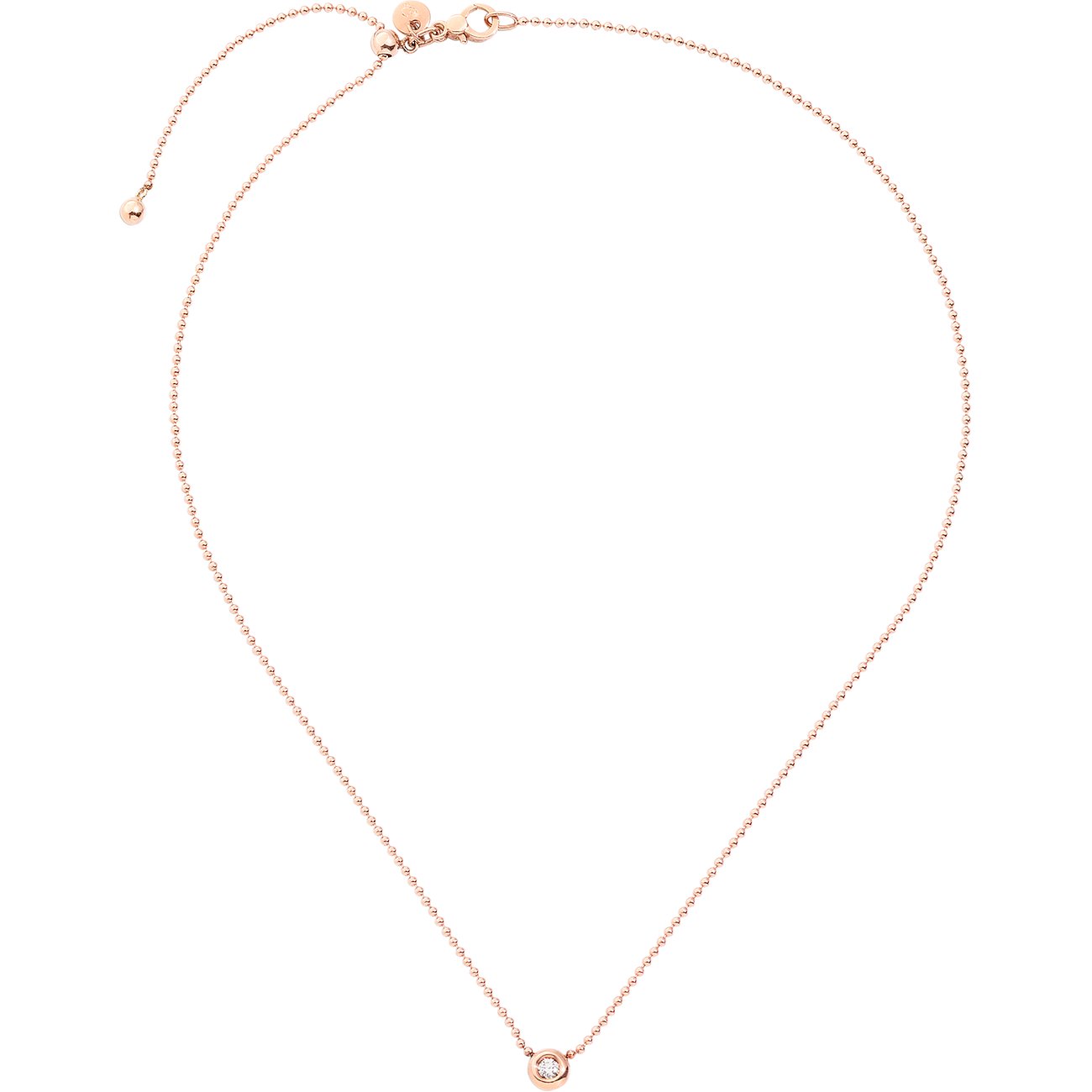 DoDo ketting van 9 karaat roségoud met diamant.