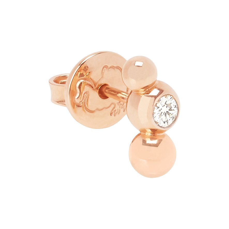 DoDo oorstekers in 9 karaat roségoud met diamant.