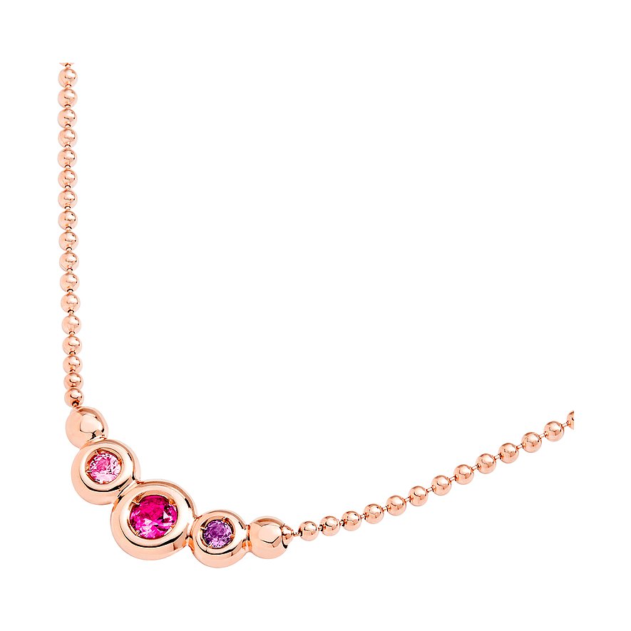DoDo halsketting van 9 karaat roségoud met saffieren en balgketting.