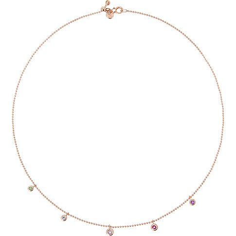 DoDo Halsschmuck aus 375 Roségold mit Farbsteinen, Tsavorit.