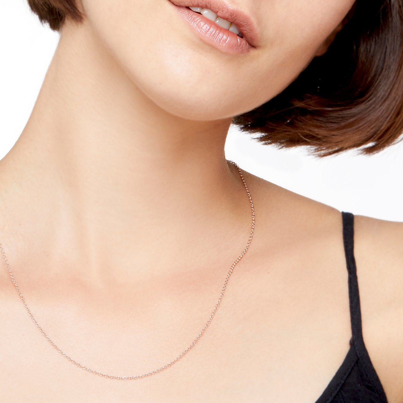 DoDo halsketting van 375 roségoud met een fijne ketting.