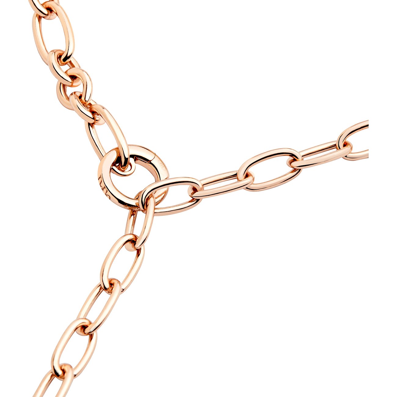 DoDo halsketting van 925 zilver, rosékleurig, met ovale schakels.