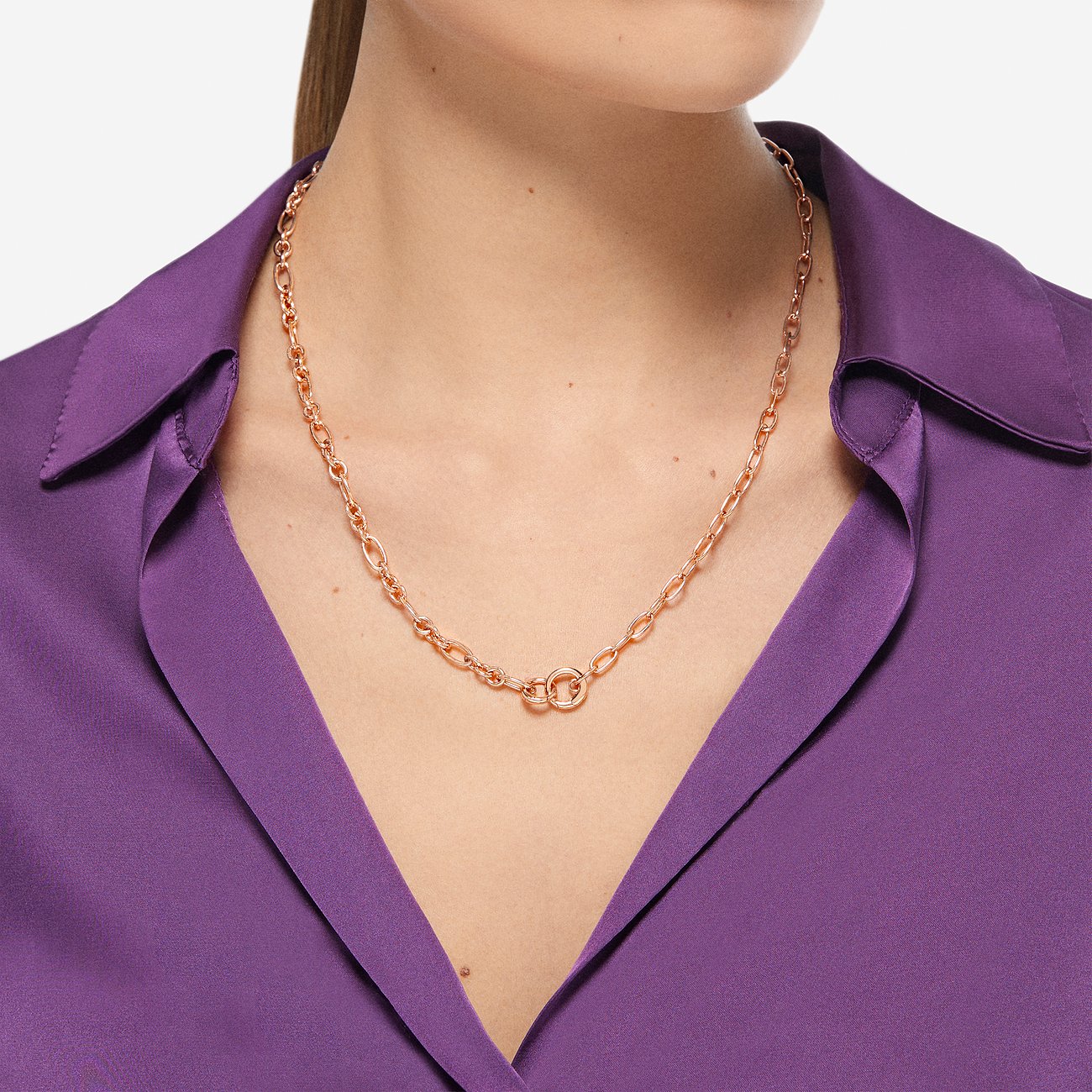 DoDo halsketting van 925 zilver, met ovale schakels en een ronde sluiting.