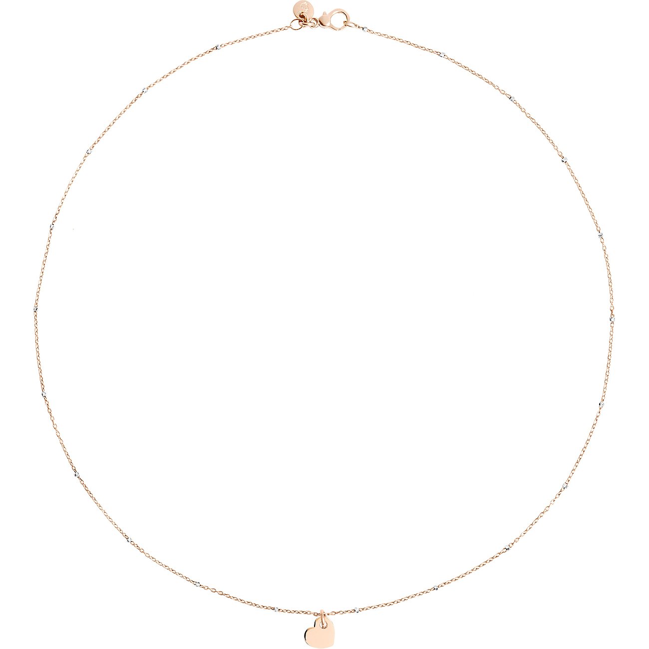 DoDo halsketting van 375 roségoud en 375 witgoud met hartvormige hanger.