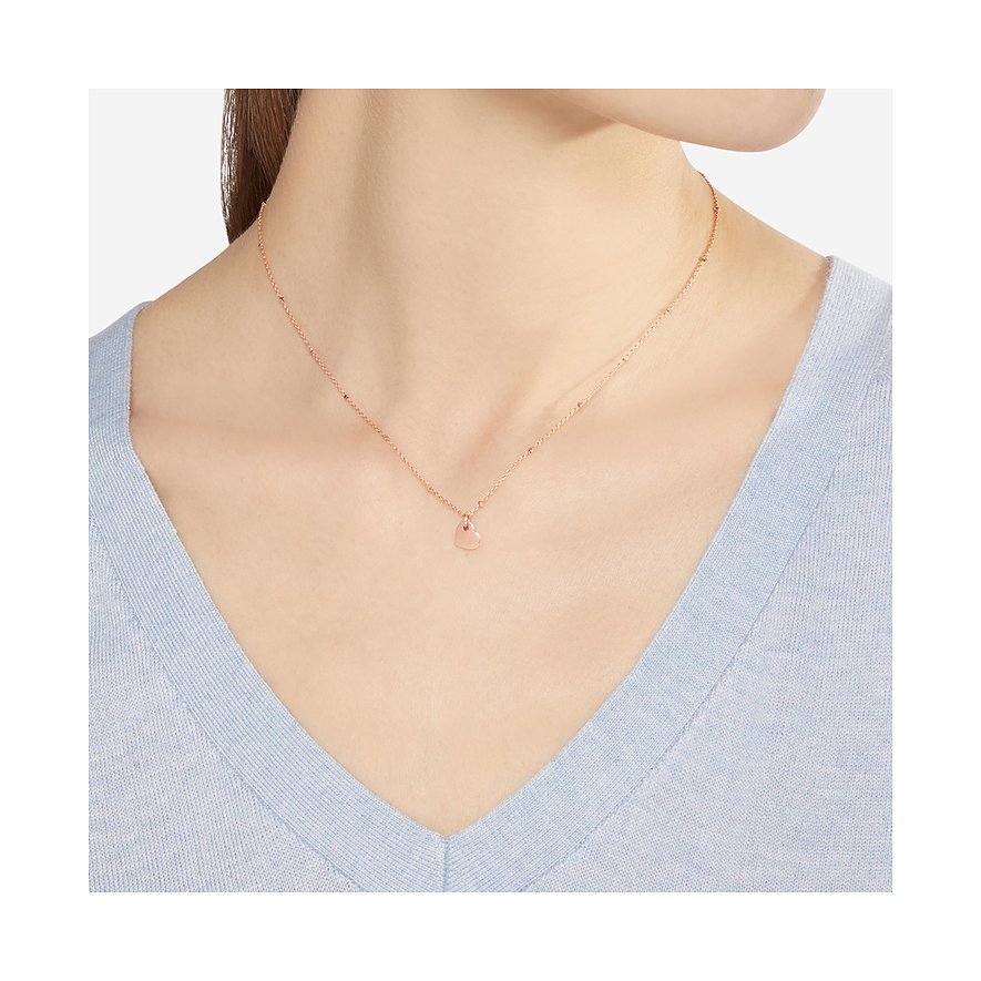 DoDo halsketting van 375 roségoud met 375 witgoud, hartvormige hanger.