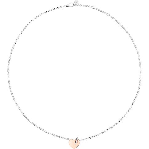 DoDo Halsschmuck aus 925er Silber mit 375er Roségold-Herz.